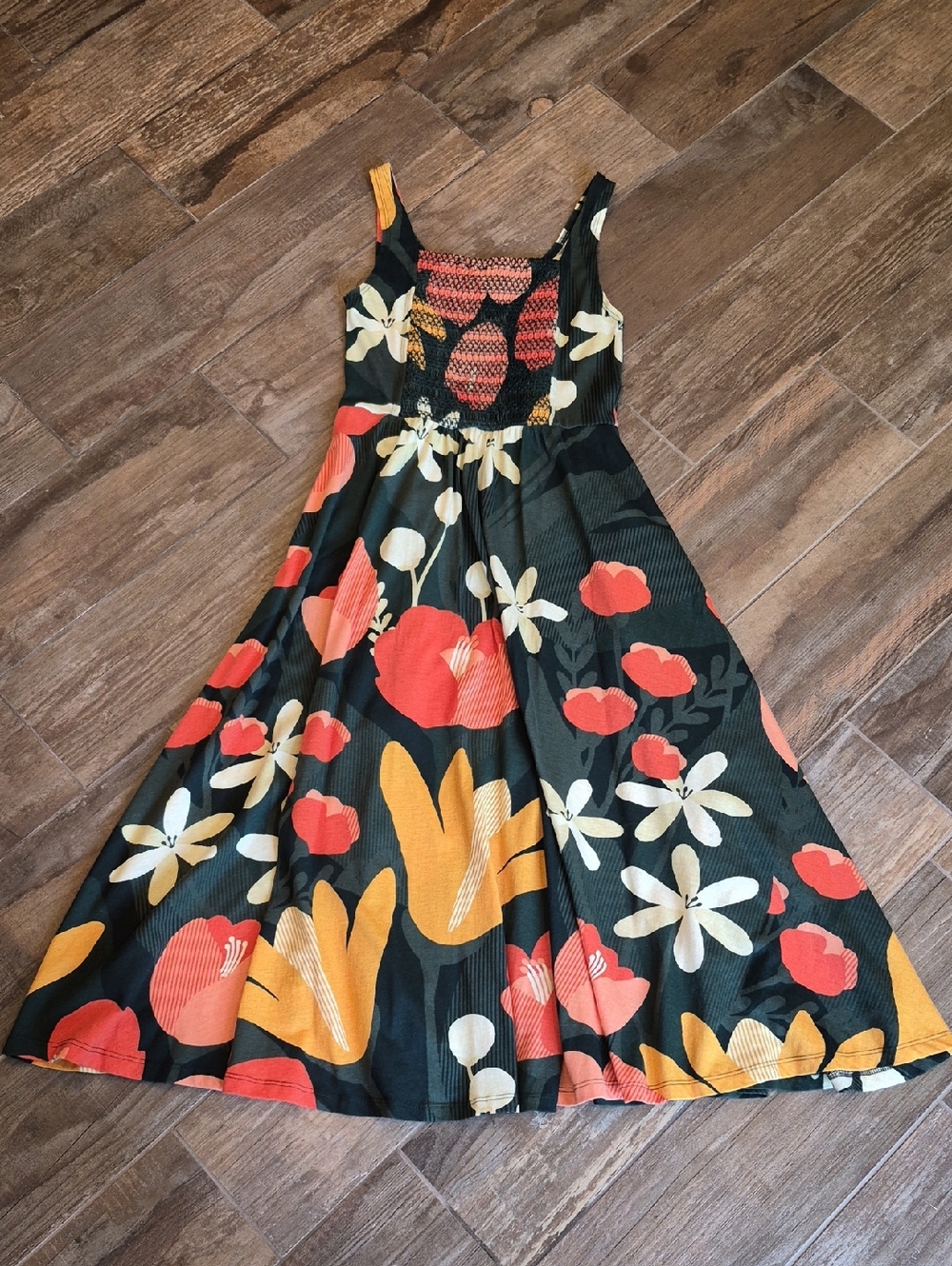 XXS/XS Happy Earth 100% Organic Cotton Sleeveless Lily Midi Dress|Paradise - Picture 8 of 13
